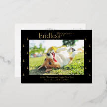 Endless Happiness Christmas Holiday Foil Postcard