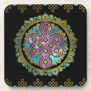Endless Knot in Mandala Lotus shape Coaster