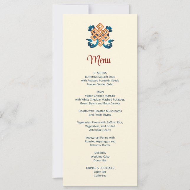 Endless Knot Tibetan Wedding  Invitation (Front)