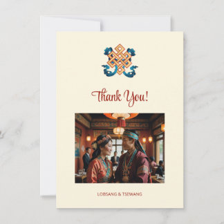 Endless Knot Tibetan Wedding  Thank You Card