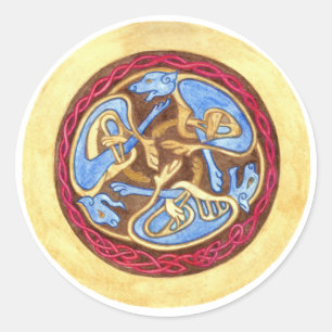  Endless knot with animals   Classic Round Sticker