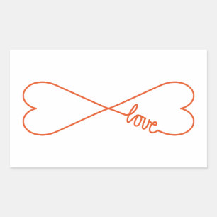 Endless love, heart shaped infinity sign sticker