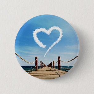 Endless Path Heart-Shaped Cloud 2 Inch Round Button