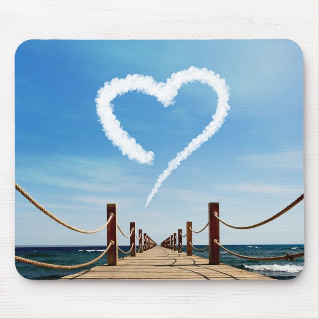 Endless Path Heart-Shaped Cloud Mouse Pad (Front)