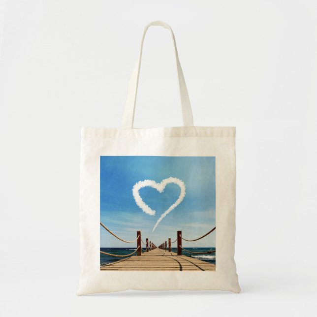 Endless Path Heart-Shaped Cloud Tote Bag (Front)