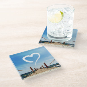 Endless Path with Heart Cloud - Glass Coaster