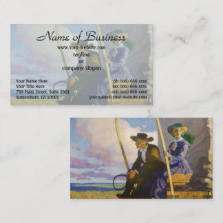 Endless Prairie: Woman in the Wagon by N.C. Wyeth Business Card