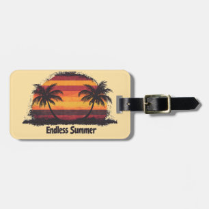Endless Retro Summer Sunset Design Luggage Tag
