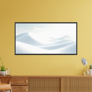 Endless Snow Waves – Minimal Winter Dunes Canvas Print