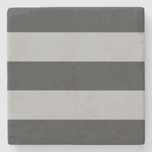 Endless Stripes Elegant Greyscale Stone Coaster