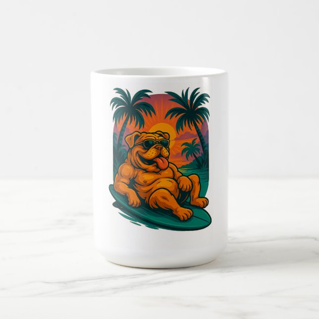 Endless Summer Bulldog - Retro Surf Coffee Mug (Center)