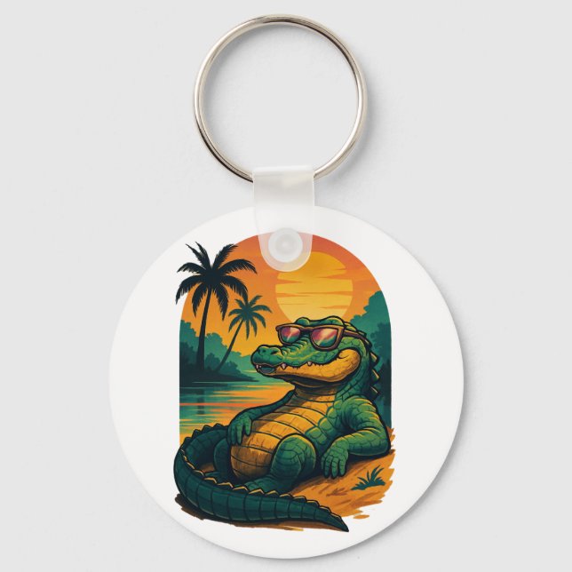 Endless Summer Crocodile - Retro Keychain (Front)