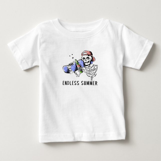 Endless Summer Funny Skeleton  Baby T-Shirt (Front)