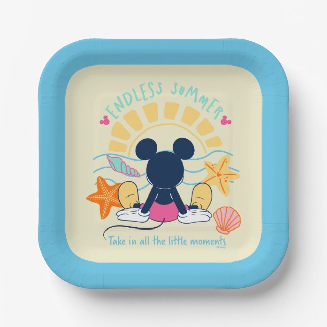 Endless Summer Mickey Mouse Paper Plate (Front)