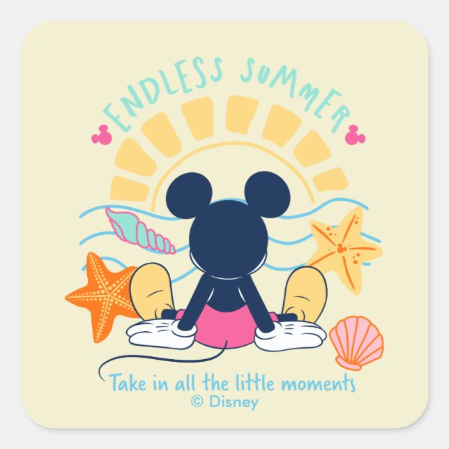 Endless Summer Mickey Mouse Square Sticker (Front)