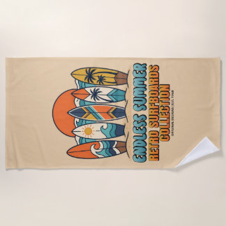 Endless Summer Retro Surfboards Beach Towel