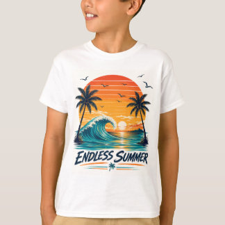 Endless Summer | Retro Tropical Sunset Beach T-Shirt