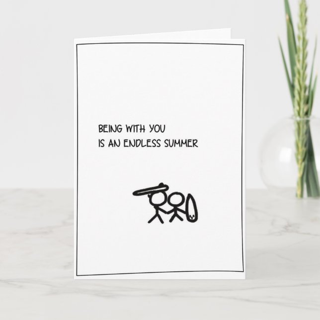 'Endless Summer' - Surfing Valentine's Card (Front)