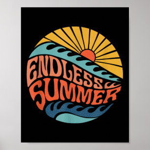 Endless Summer Vintage Retro Sixties Surf Beach 60 Poster