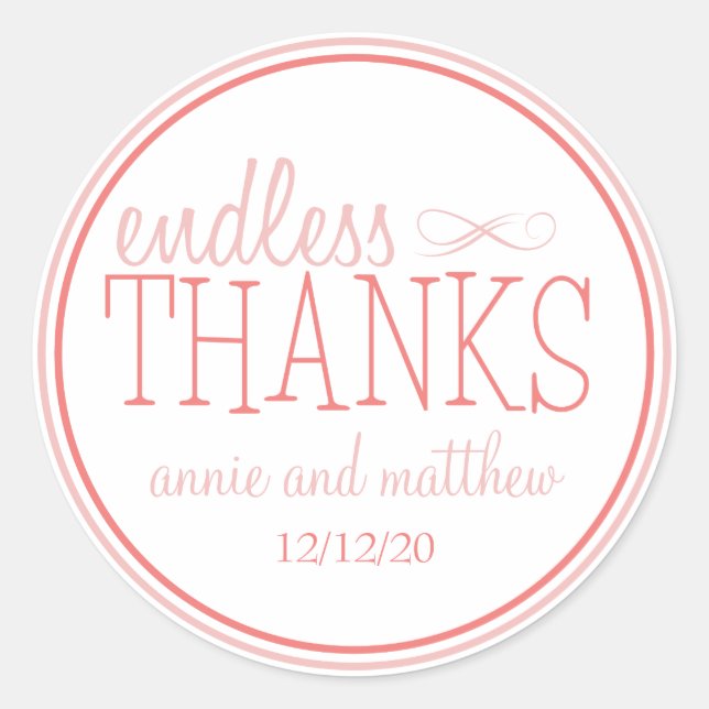 Endless Thanks Labels (Blush / Terra Cotta) (Front)