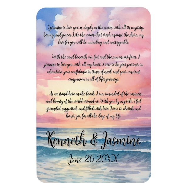 Endless Vows by the Sea Wedding Magnet (Vertical)
