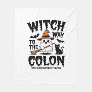 Endo Nurse Halloween Gastrointestinal Nurse Ghost Fleece Blanket