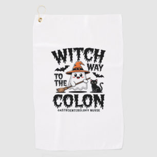 Endo Nurse Halloween Gastrointestinal Nurse Ghost Golf Towel