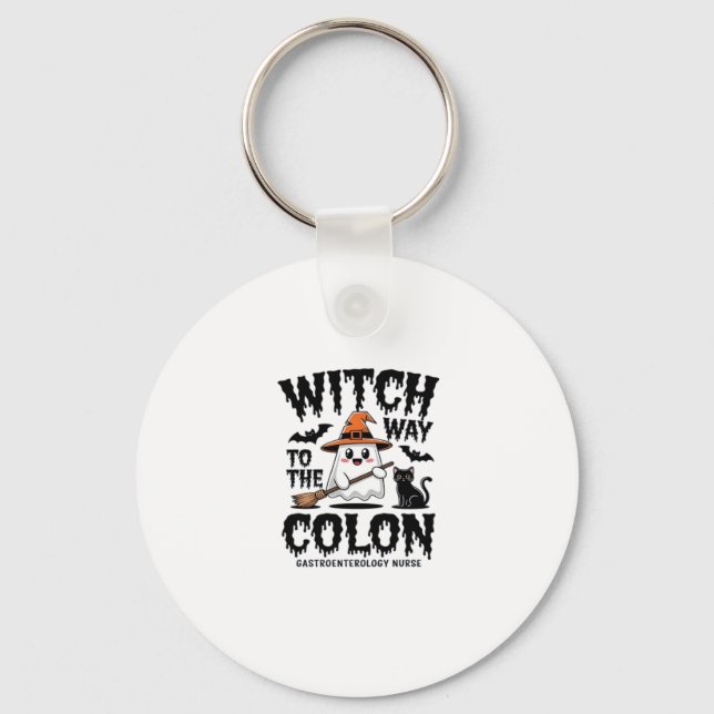 Endo Nurse Halloween Gastrointestinal Nurse Ghost  Keychain (Front)