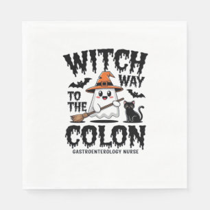 Endo Nurse Halloween Gastrointestinal Nurse Ghost  Napkin