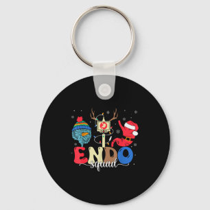 Endo Squad Nurse Stomach Santa Hat Endoscopy Tech  Keychain