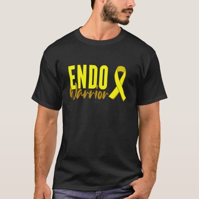 Endo Warrior Endometriosis Yellow Awareness Ribbon T-Shirt (Front)