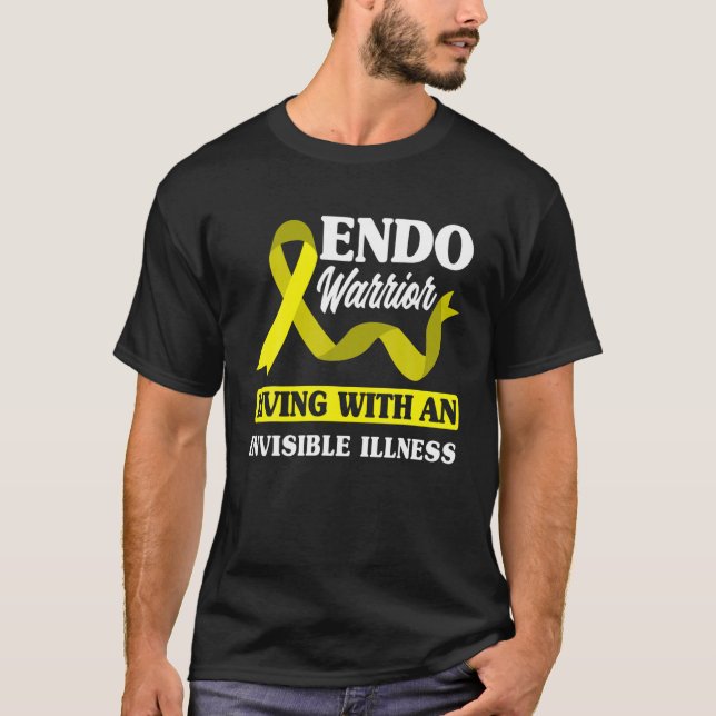 Endo Warrior Yellow Ribbon Endometriosis Awareness T-Shirt (Front)