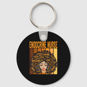 Endocrine Nurse Powerful Black History Month Black Keychain