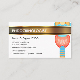 Endocrinologue Cartes de visite Médicales