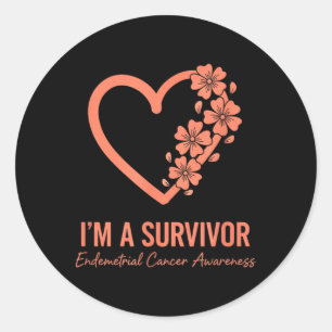 Endometrial Cancer Awareness Im A Survivor Classic Round Sticker