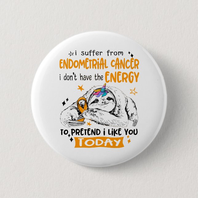Endometrial Cancer Awareness Month Ribbon Gifts 2 Inch Round Button (Front)