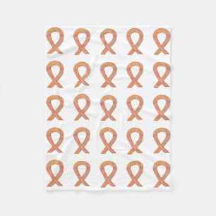 Endometrial Cancer Awareness Ribbon Fleece Blanket