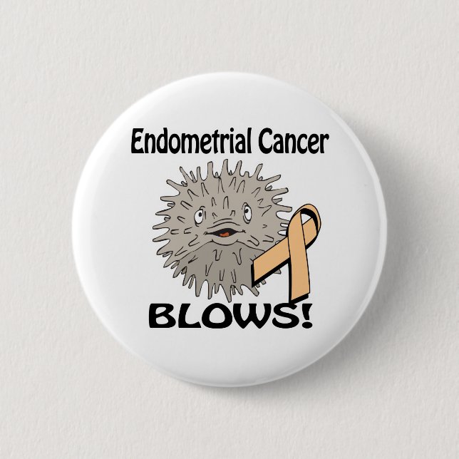 Endometrial Cancer Blows Awareness Design 2 Inch Round Button (Front)