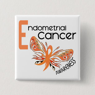 Endometrial Cancer BUTTERFLY 3.1 2 Inch Square Button