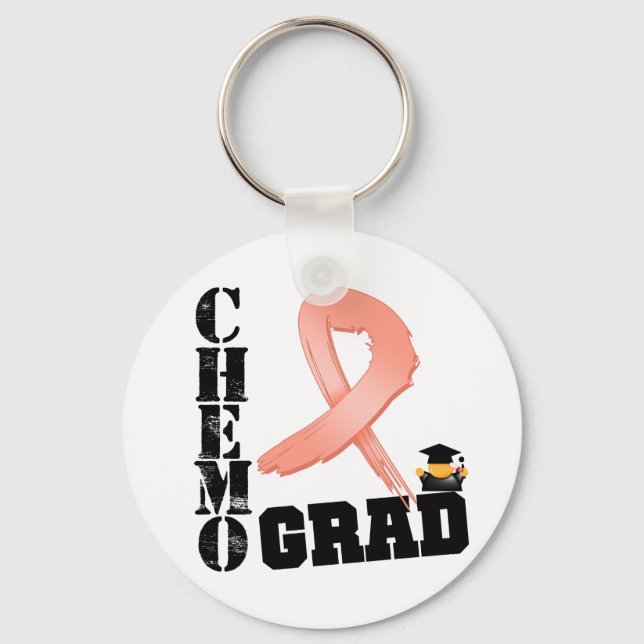 Endometrial Cancer Chemo Grad Keychain (Front)