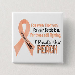 Endometrial Cancer For Every…..I Proudly Wear Peac 2 Inch Square Button