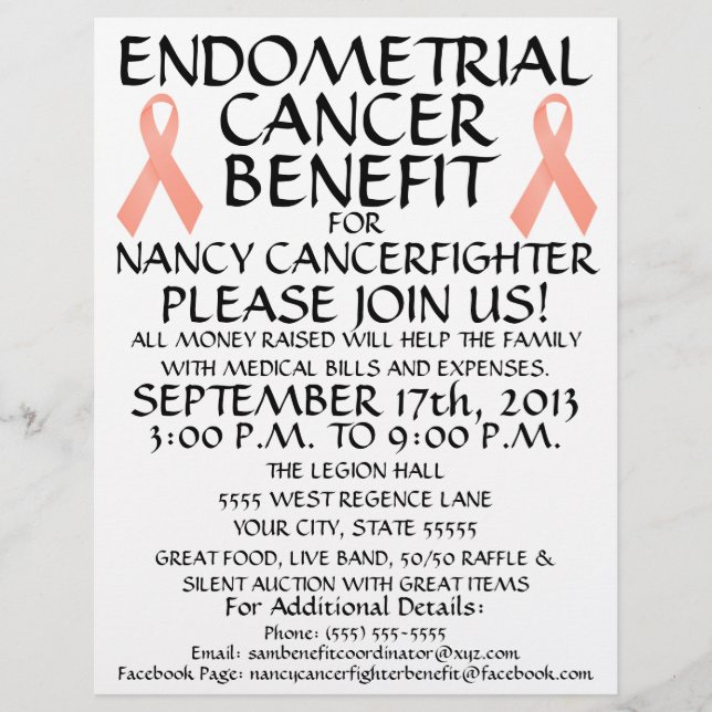 Endometrial Cancer Ribbon Benefit Flyer (Front)