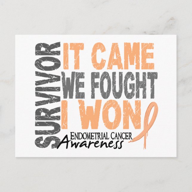 Endometrial Cancer Survivor It Came We Fought Postcard (Front)