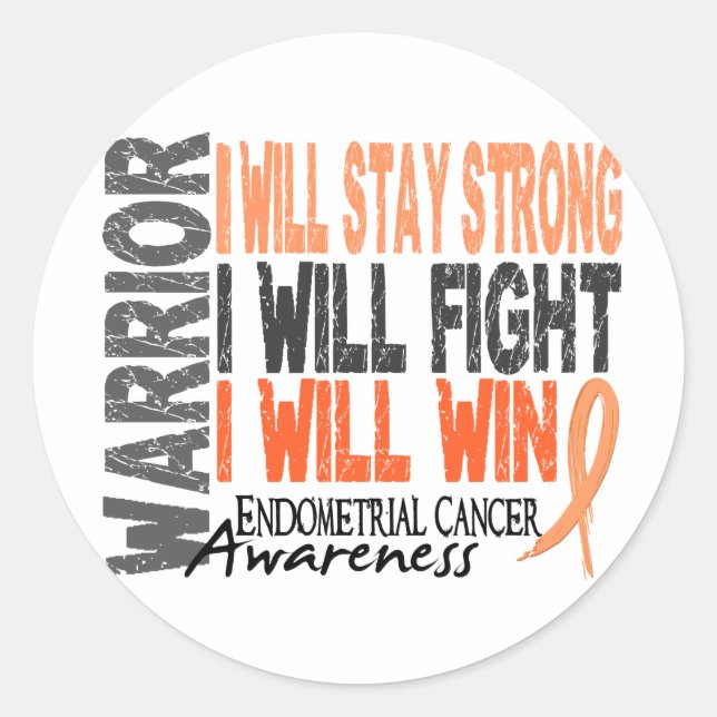 Endometrial Cancer Warrior Classic Round Sticker (Front)