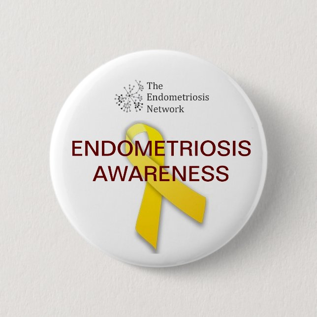 Endometriosis Awareness 2 Inch Round Button (Front)