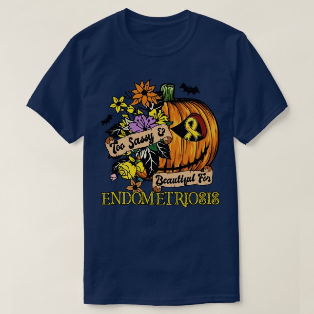 Endometriosis Awareness Awareness retro halloween  T-Shirt (Design Front)