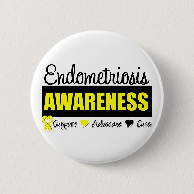 Endometriosis Awareness Badge 2 Inch Round Button (Front)