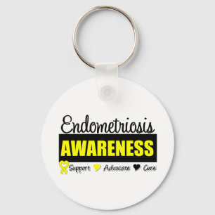 Endometriosis Awareness Badge Keychain