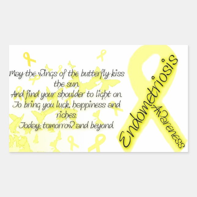 Endometriosis awareness Butterfly Quote Sticker (Front)