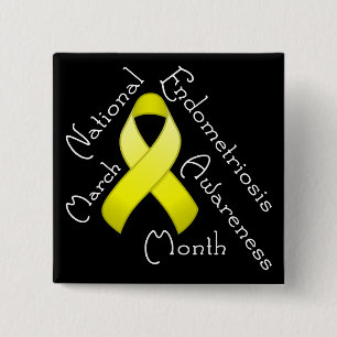 Endometriosis Awareness Month Square Dark Button